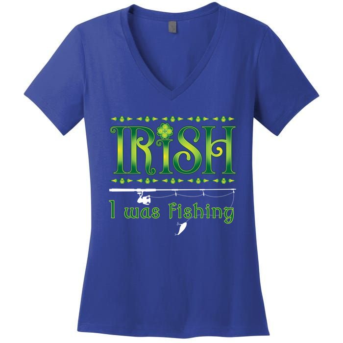 Irish I Was Fishing Shamrock Gift Women's V-Neck T-Shirt