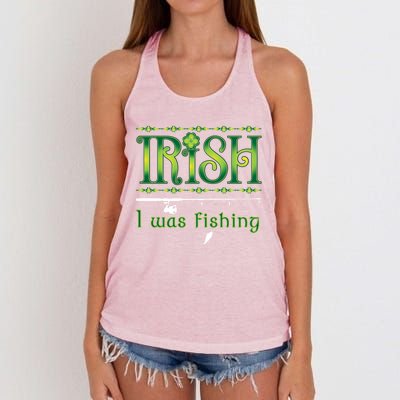 Irish I Was Fishing Shamrock Gift Women's Knotted Racerback Tank