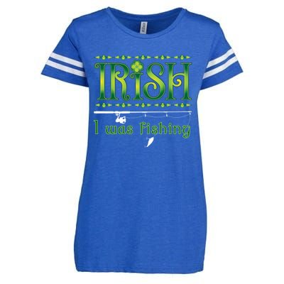 Irish I Was Fishing Shamrock Gift Enza Ladies Jersey Football T-Shirt