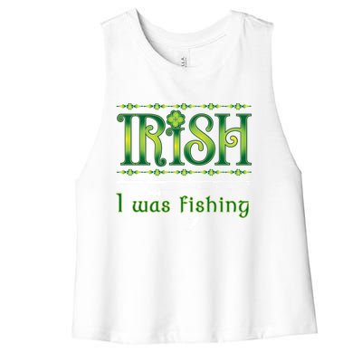 Irish I Was Fishing Shamrock Gift Women's Racerback Cropped Tank