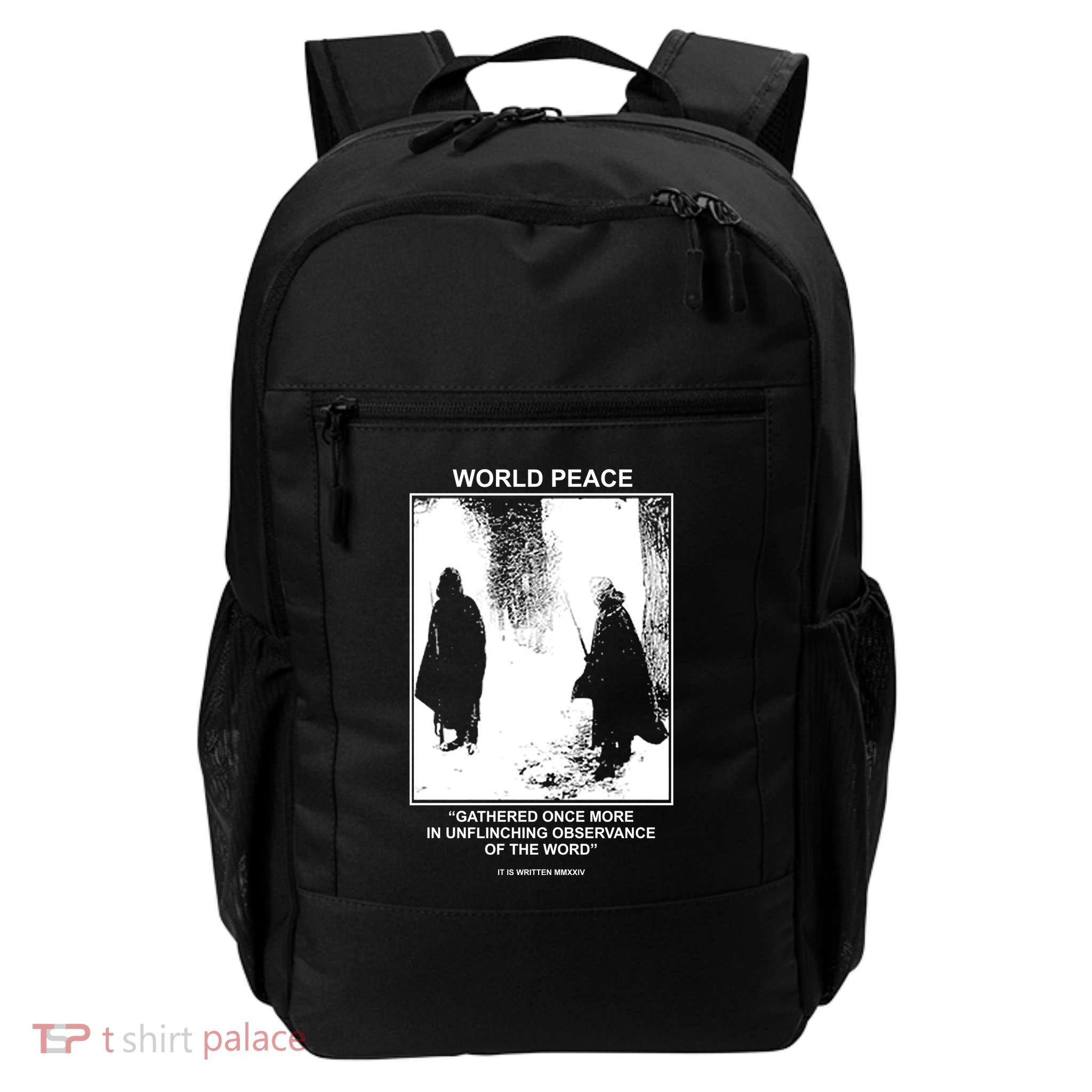 It Is Written Usa Mmxxiv World Peace Gathered Once More Daily Commute Backpack