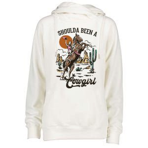 If I Was A Cowgirl ID Be Wild And Free Womens Funnel Neck Pullover Hood