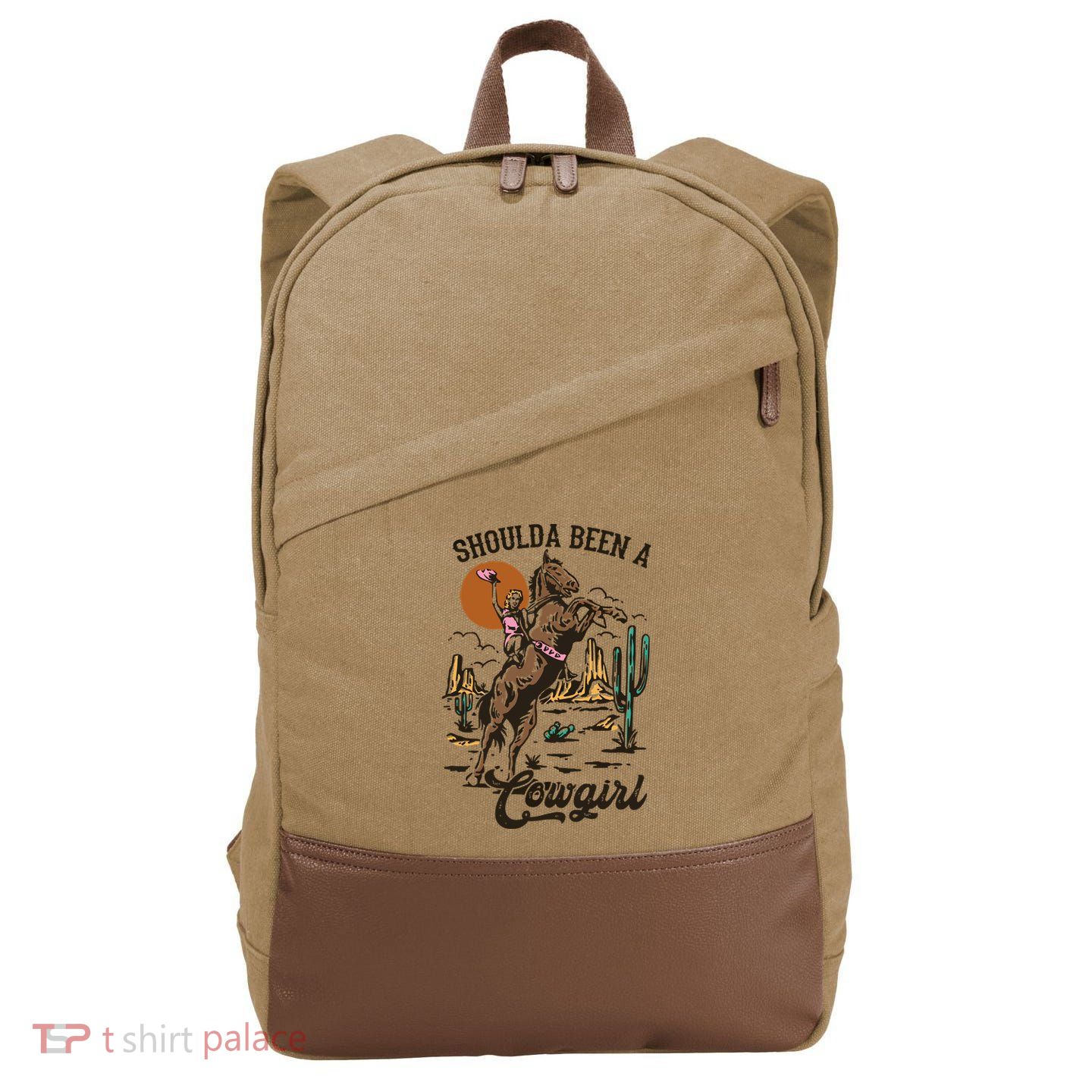 If I Was A Cowgirl ID Be Wild And Free Cotton Canvas Backpack