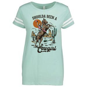 If I Was A Cowgirl ID Be Wild And Free Enza Ladies Jersey Football T-Shirt