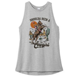 If I Was A Cowgirl ID Be Wild And Free Ladies PosiCharge Tri-Blend Wicking Tank