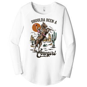 If I Was A Cowgirl ID Be Wild And Free Women's Perfect Tri Tunic Long Sleeve Shirt