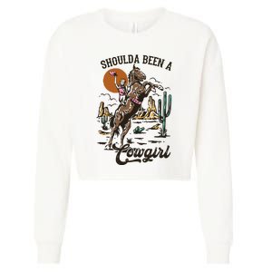 If I Was A Cowgirl ID Be Wild And Free Cropped Pullover Crew