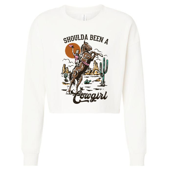 If I Was A Cowgirl ID Be Wild And Free Cropped Pullover Crew