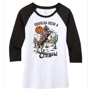 If I Was A Cowgirl ID Be Wild And Free Women's Tri-Blend 3/4-Sleeve Raglan Shirt