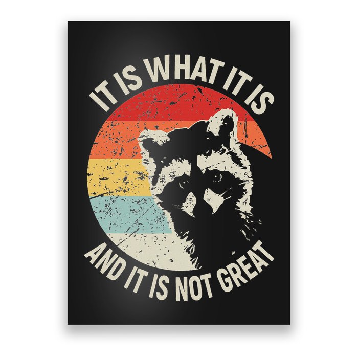 It Is What It Is And It Is Not Great Raccoon Vintage Poster