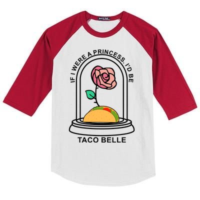 If I Were A Princess I'd Be TacoBelle Funny Meme Kids Colorblock Raglan Jersey