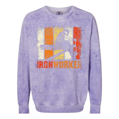 Ironworker Iron Worker Ironwork Ironworkers Ironworker Colorblast Crewneck Sweatshirt