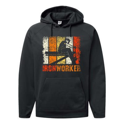 Ironworker Iron Worker Ironwork Ironworkers Ironworker Performance Fleece Hoodie