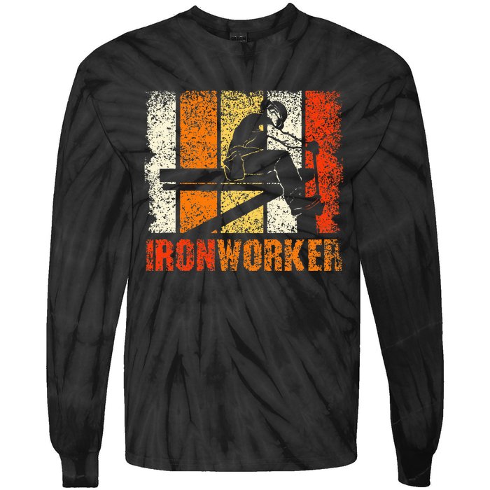 Ironworker Iron Worker Ironwork Ironworkers Ironworker Tie-Dye Long Sleeve Shirt