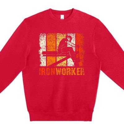 Ironworker Iron Worker Ironwork Ironworkers Ironworker Premium Crewneck Sweatshirt