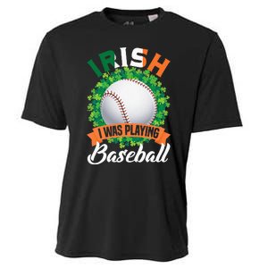 Irish I Was Playing Baseball Shamrock Leaf St. Patrick's Day Cooling Performance Crew T-Shirt