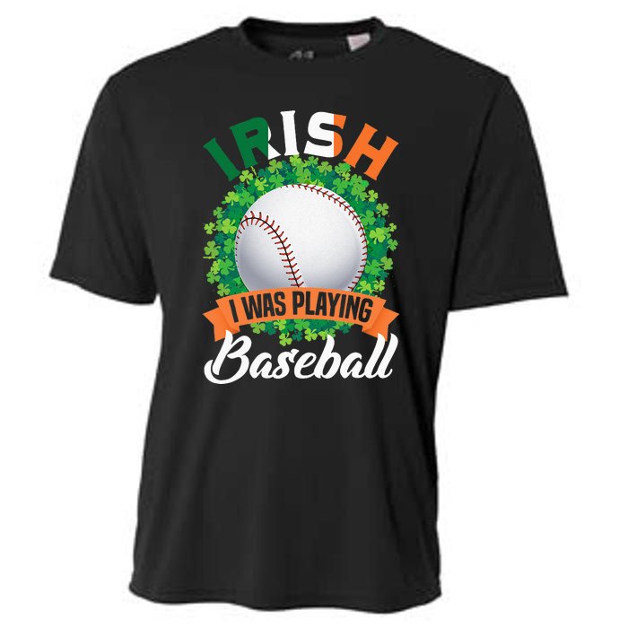 Irish I Was Playing Baseball Shamrock Leaf St. Patrick's Day Cooling Performance Crew T-Shirt