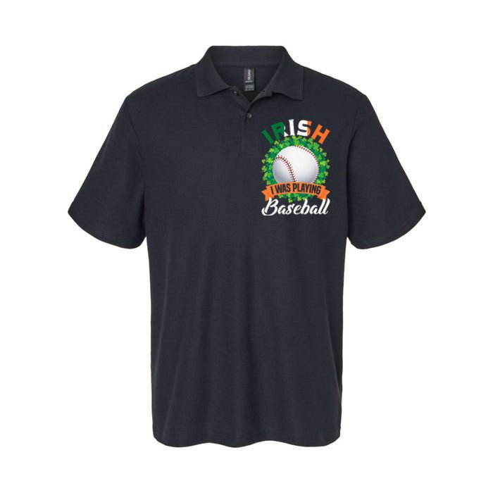 Irish I Was Playing Baseball Shamrock Leaf St. Patrick's Day Softstyle Adult Sport Polo