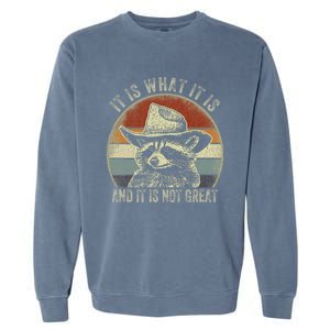 It Is What It Is And It Is Not Great Raccoon Trash Panda Garment-Dyed Sweatshirt