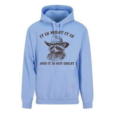 It Is What It Is And It Is Not Great Funny Raccoon Sarcastic Unisex Surf Hoodie