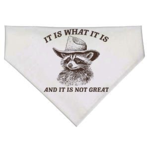 It Is What It Is And It Is Not Great Funny Raccoon Sarcastic USA-Made Doggie Bandana