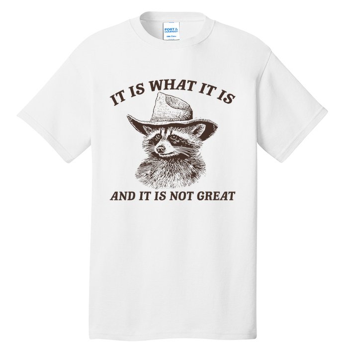 It Is What It Is And It Is Not Great Funny Raccoon Sarcastic Tall T-Shirt