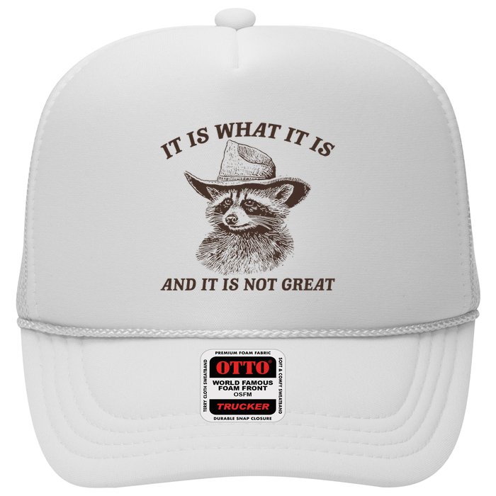 It Is What It Is And It Is Not Great Funny Raccoon Sarcastic Trucker Hat