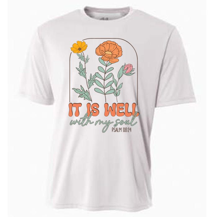 It Is Well With My Soul Wildflower Christian Faith Cooling Performance Crew T-Shirt