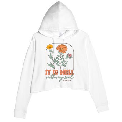 It Is Well With My Soul Wildflower Christian Faith Crop Fleece Hoodie