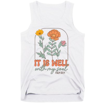 It Is Well With My Soul Wildflower Christian Faith Tank Top