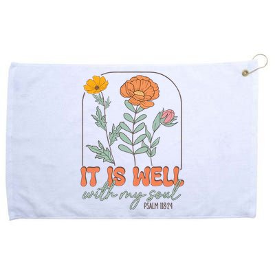 It Is Well With My Soul Wildflower Christian Faith Grommeted Golf Towel