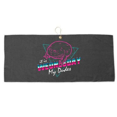 It Is Wednesday My Dudes 80s Neon T Retro Vintage Large Microfiber Waffle Golf Towel