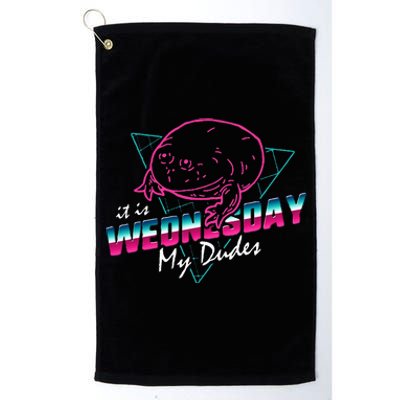 It Is Wednesday My Dudes 80s Neon T Retro Vintage Platinum Collection Golf Towel