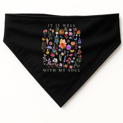 It Is Well With My Soul Vintage Floral Christian Religious USA-Made Doggie Bandana