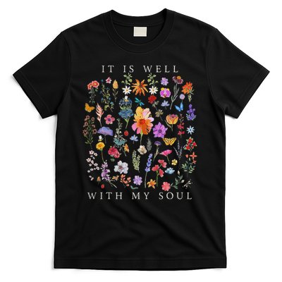 It Is Well With My Soul Vintage Floral Christian Religious T-Shirt
