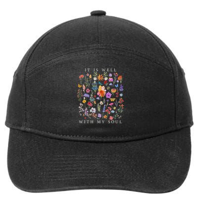 It Is Well With My Soul Vintage Floral Christian Religious 7-Panel Snapback Hat