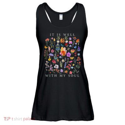 It Is Well With My Soul Vintage Floral Christian Religious Ladies Essential Flowy Tank