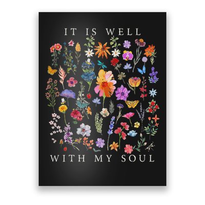 It Is Well With My Soul Vintage Floral Christian Religious Poster