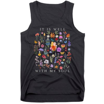 It Is Well With My Soul Vintage Floral Christian Religious Tank Top