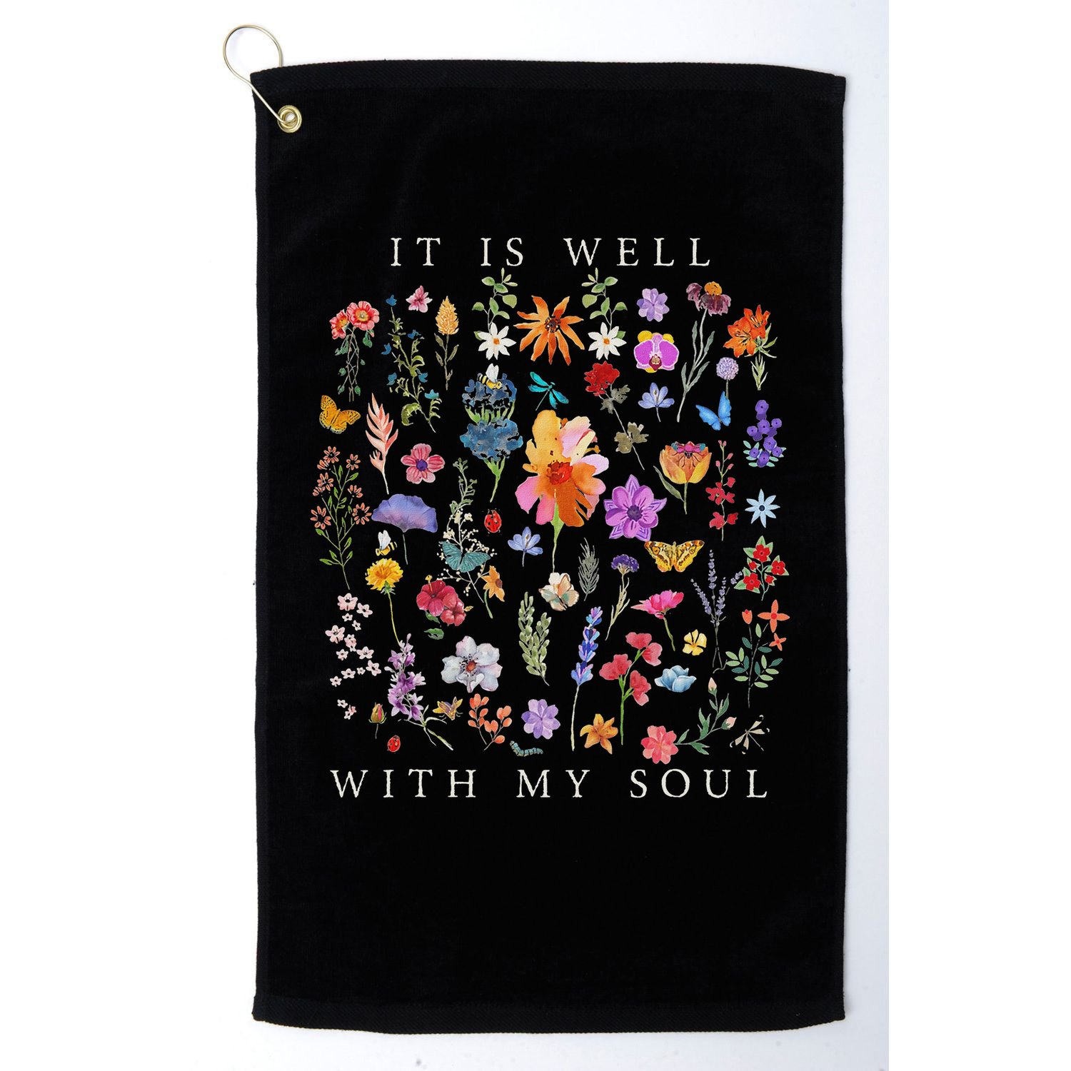 It Is Well With My Soul Vintage Floral Christian Religious Golf Towel