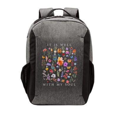 It Is Well With My Soul Vintage Floral Christian Religious Vector Backpack