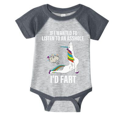 If I Wanted To Listen To An Asshole ID Fart Unicorn Quote Infant Baby Jersey Bodysuit