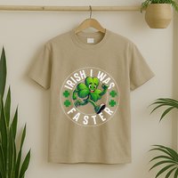 Irish I Was Faster St Patricks Day Shamrock Clovers Funny T-Shirt