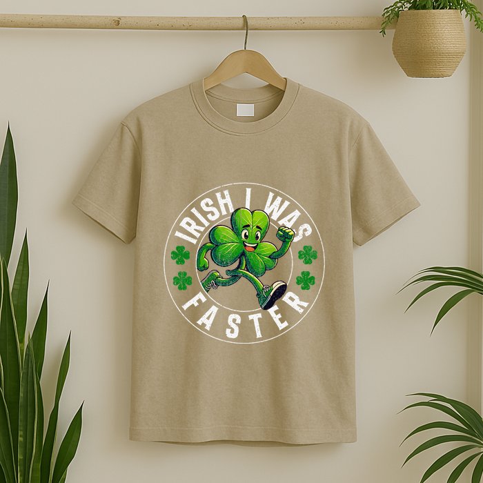 Irish I Was Faster St Patricks Day Shamrock Clovers Funny T-Shirt