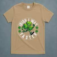 Irish I Was Faster St Patricks Day Shamrock Clovers Funny T-Shirt