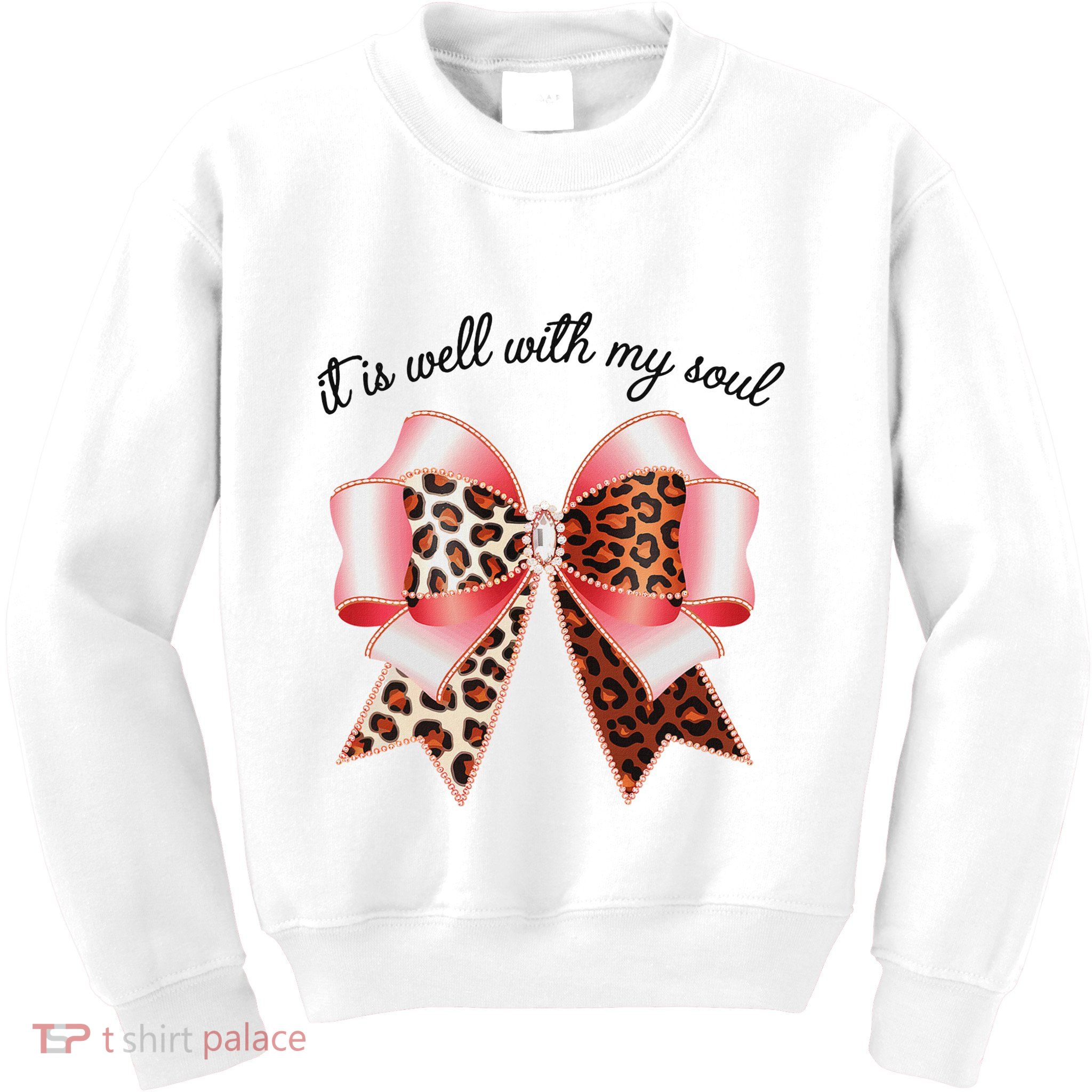 It Is Well With My Soul Inspired Faith Bible Bow Christian Kids Sweatshirt