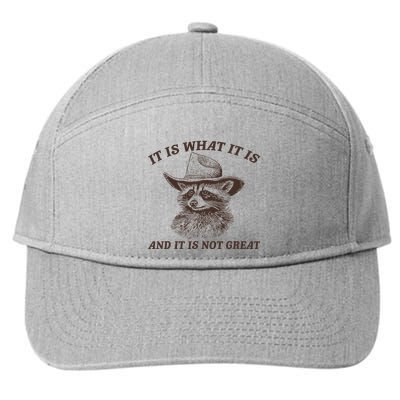 It Is What It Is And It Is Not Great Raccoon 7-Panel Snapback Hat