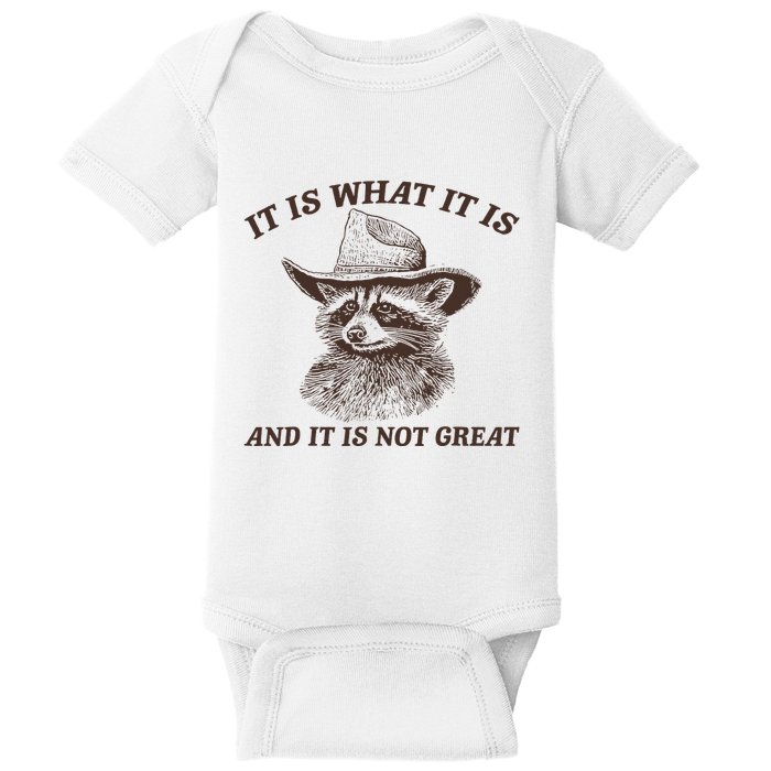 It Is What It Is And It Is Not Great Raccoon Baby Bodysuit