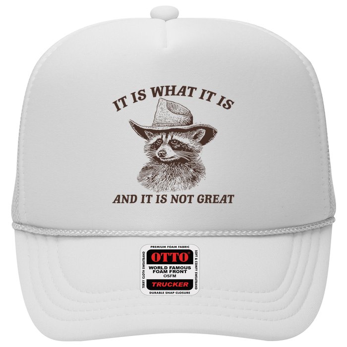 It Is What It Is And It Is Not Great Raccoon Trucker Hat