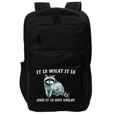 It Is What It Is And It Is Not Great Raccoon Impact Tech Backpack
